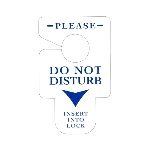 3-Way Keyless Entry Do Not Disturb Sign, White with Blue and Red Print